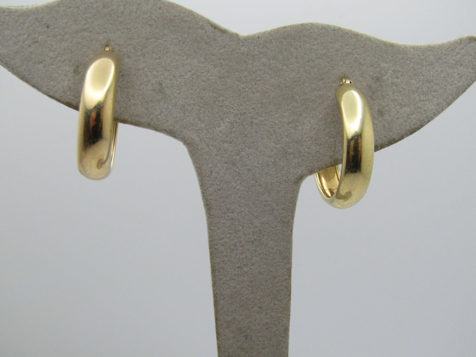 Vintage Sterling Vermeil Hoop Earrings, Pierced, 7/8", Signed, 1980's-1990's - 5