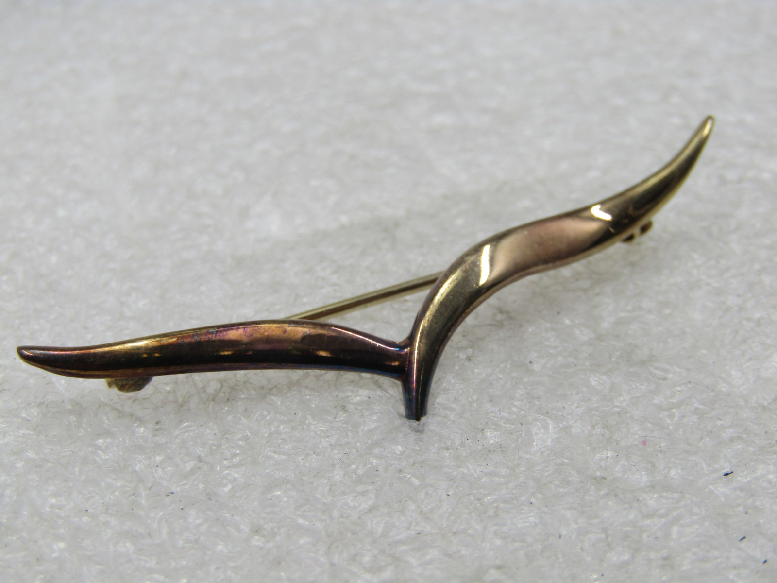 Vintage Sterling Vermeil V Brooch, 1960's-1980's - 5
