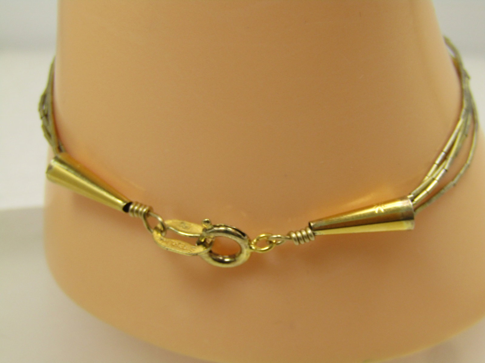 Vintage Sterling Vermeil Southwestern Bracelet, Liquid Silver Five Strand, 1980's - 2
