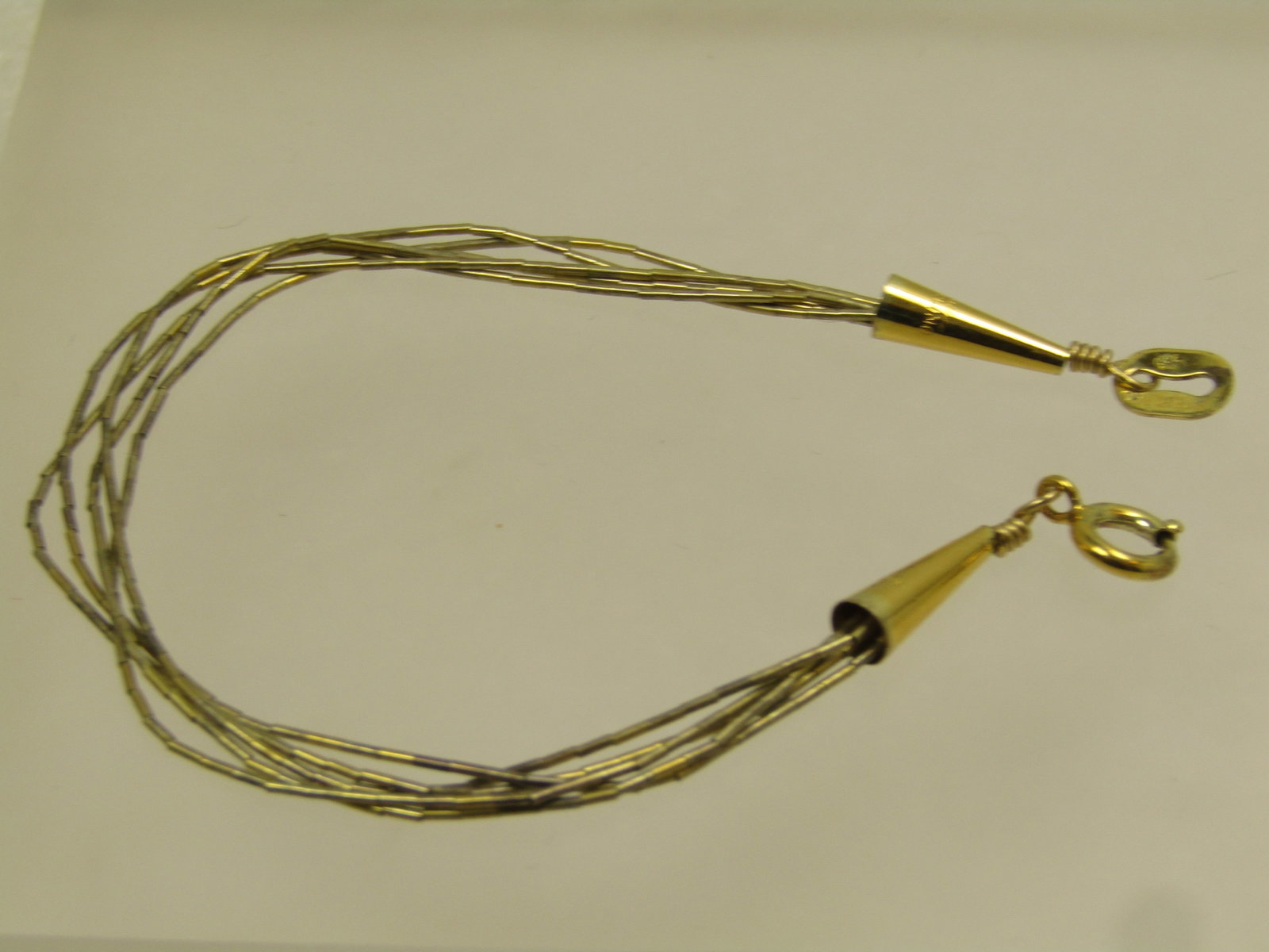 Vintage Sterling Vermeil Southwestern Bracelet, Liquid Silver Five Strand, 1980's - 5