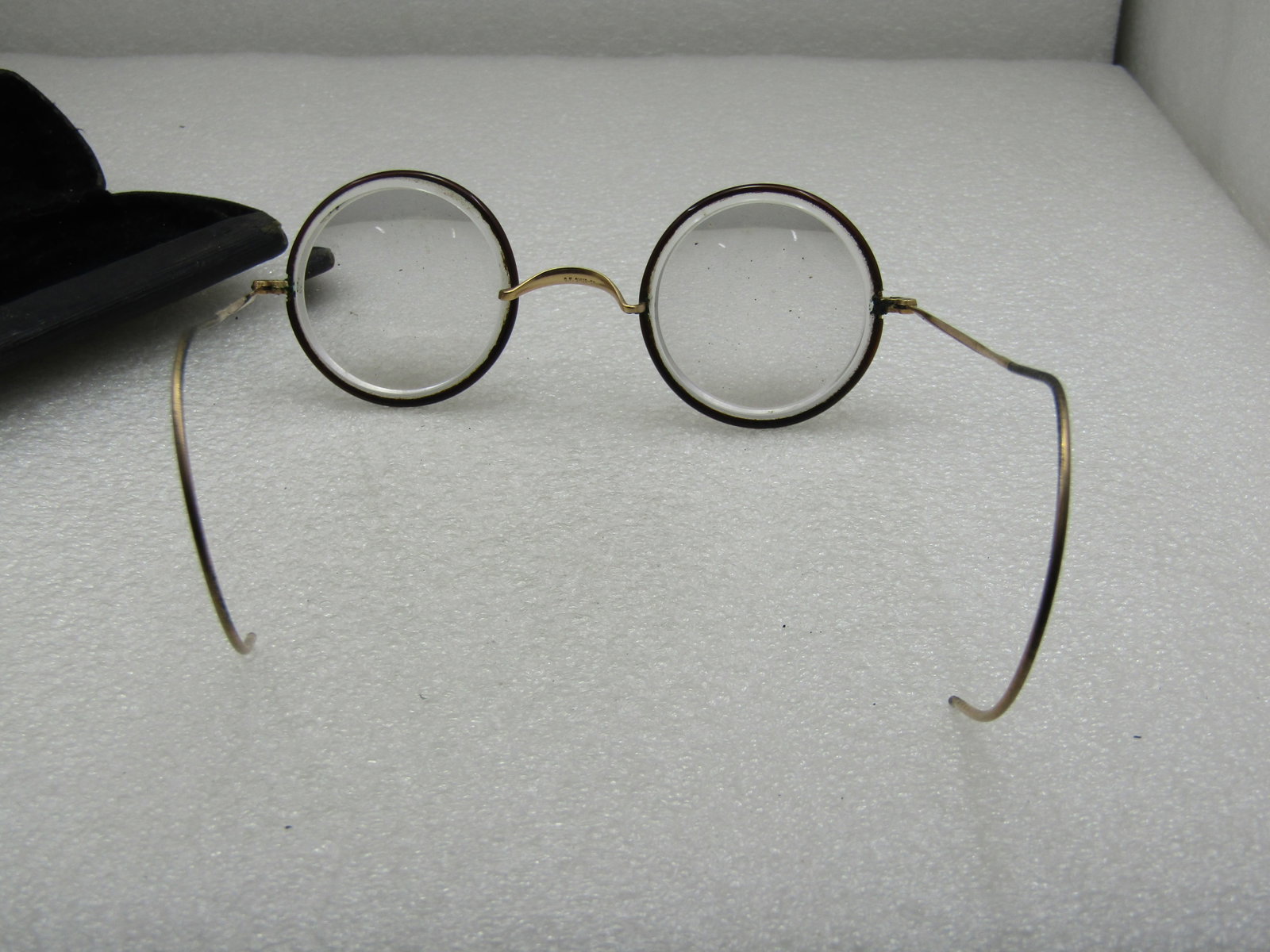 Vintage G.F. Shur-On Eye Glasses in Case, Very Thick, 4.5" - 4