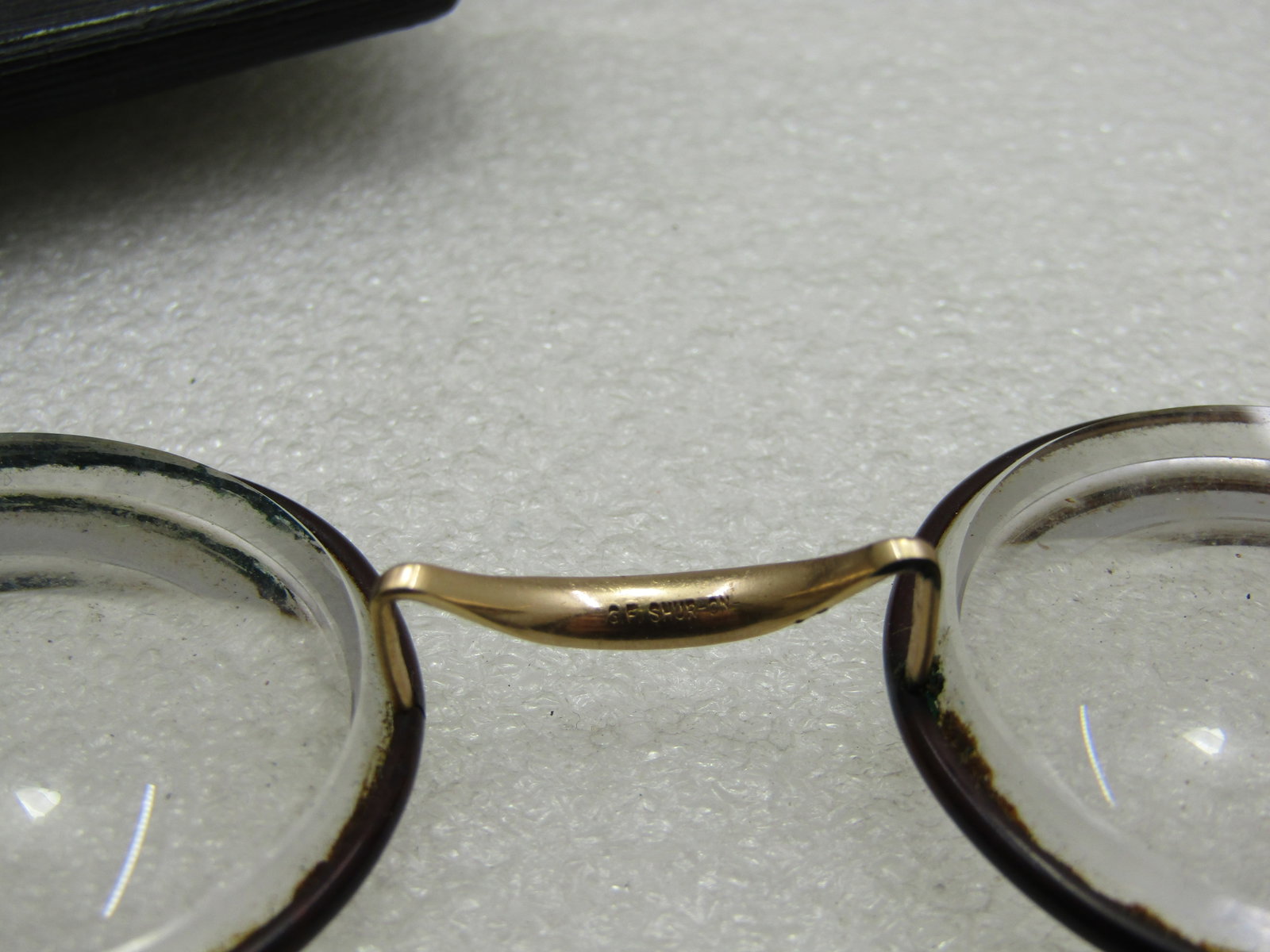 Vintage G.F. Shur-On Eye Glasses in Case, Very Thick, 4.5" - 5