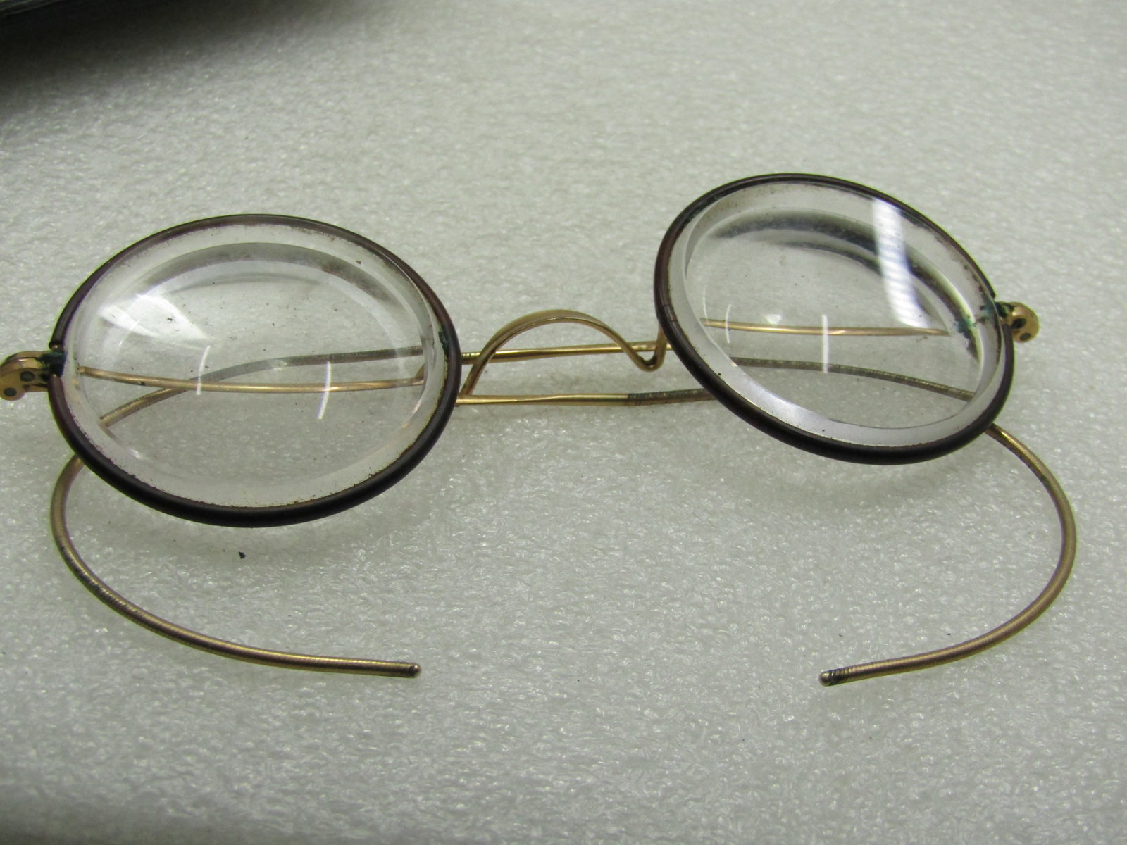 Vintage G.F. Shur-On Eye Glasses in Case, Very Thick, 4.5" - 7