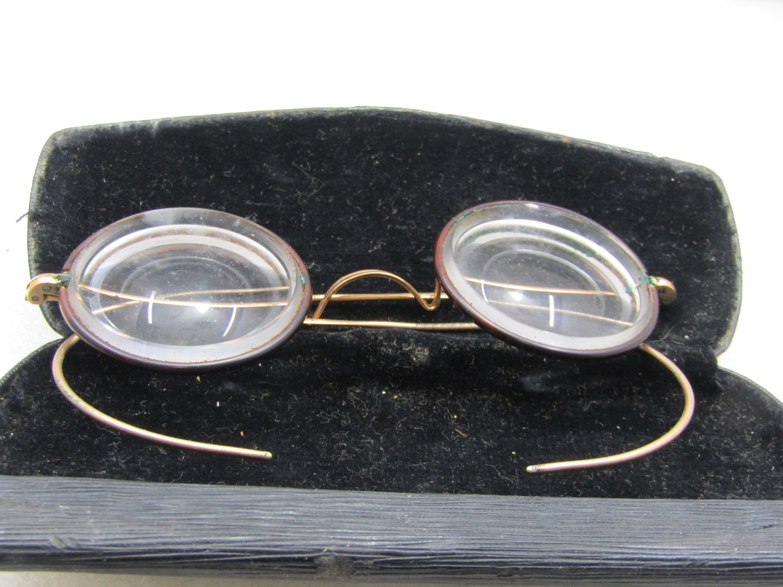 Vintage G.F. Shur-On Eye Glasses in Case, Very Thick, 4.5" - 8