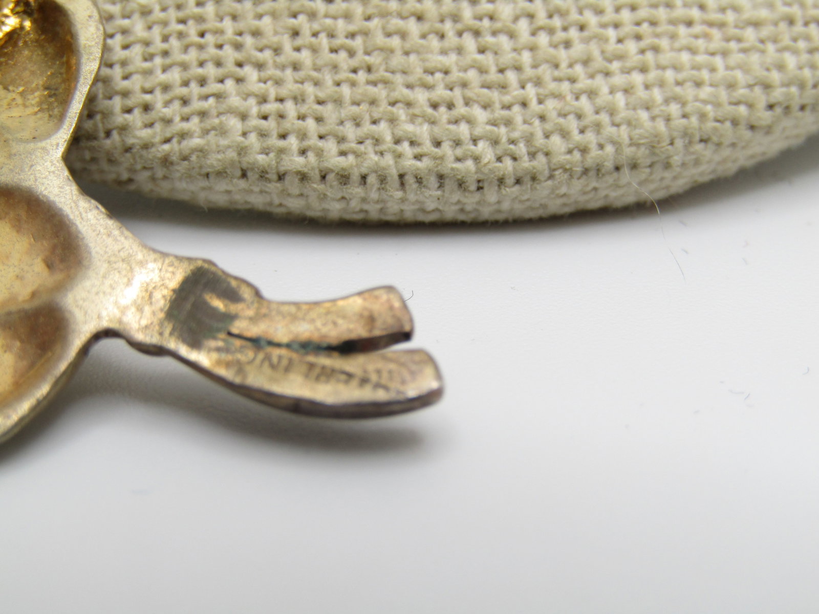 Vintage Sterling Vermeil Floral Stem Brooch, 1940's, 2.5" - 2