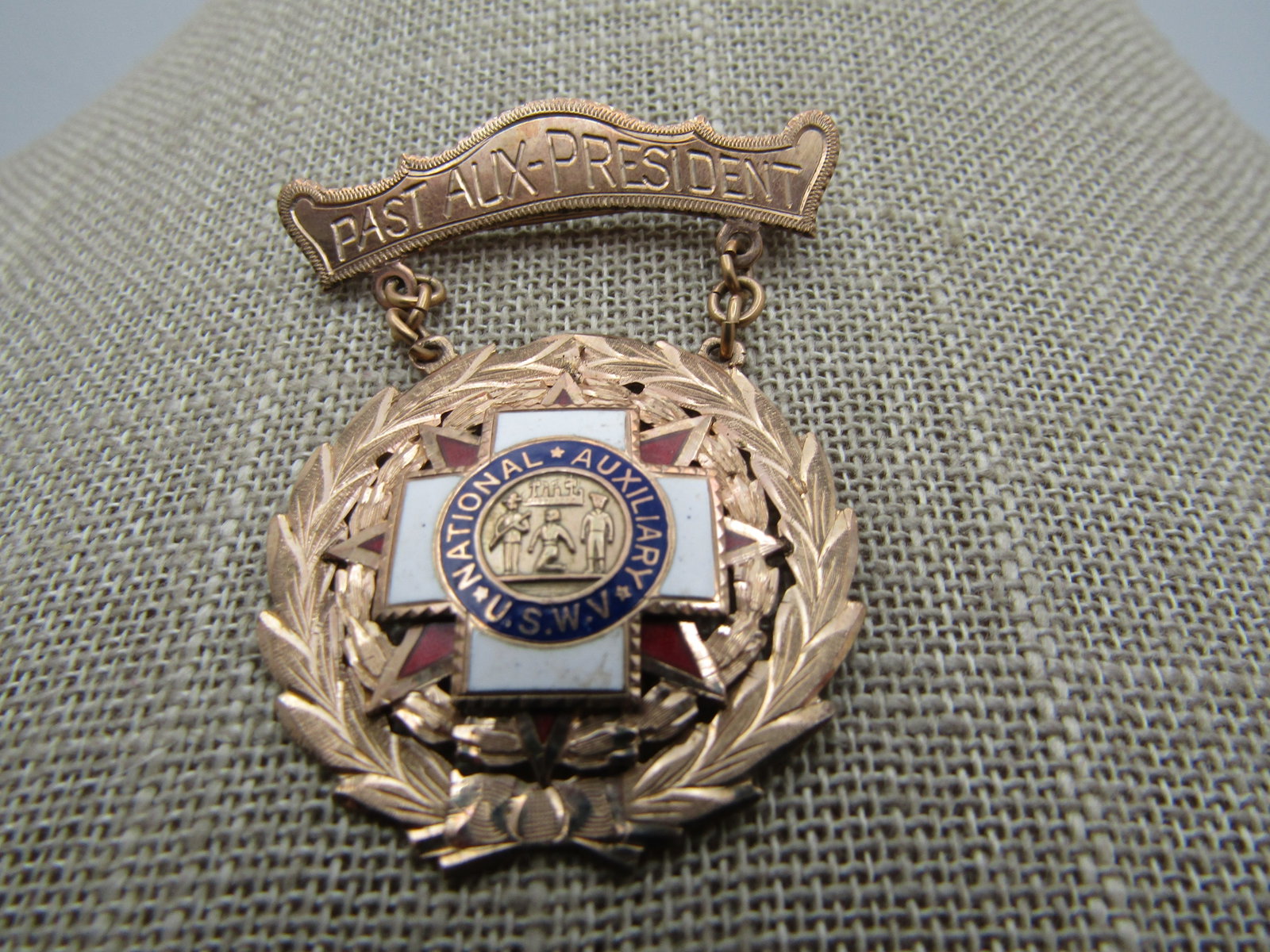 Vintage Past Aux-President USWV Pin, 10kt-12kt G.F., 1930's - 6