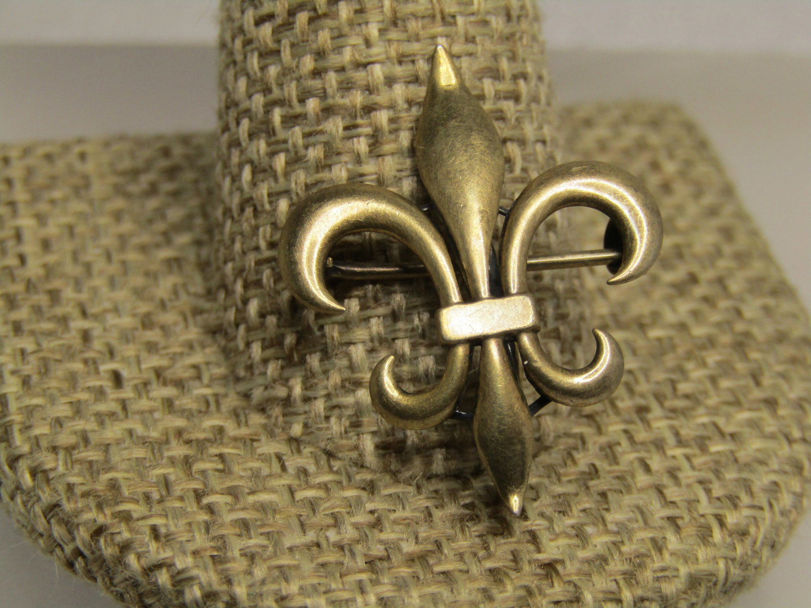 Vintage Sterling Vermeil Fleur-de-Lis Pocket Watch Brooch, C-Clasp, 1920's-1930's - 6