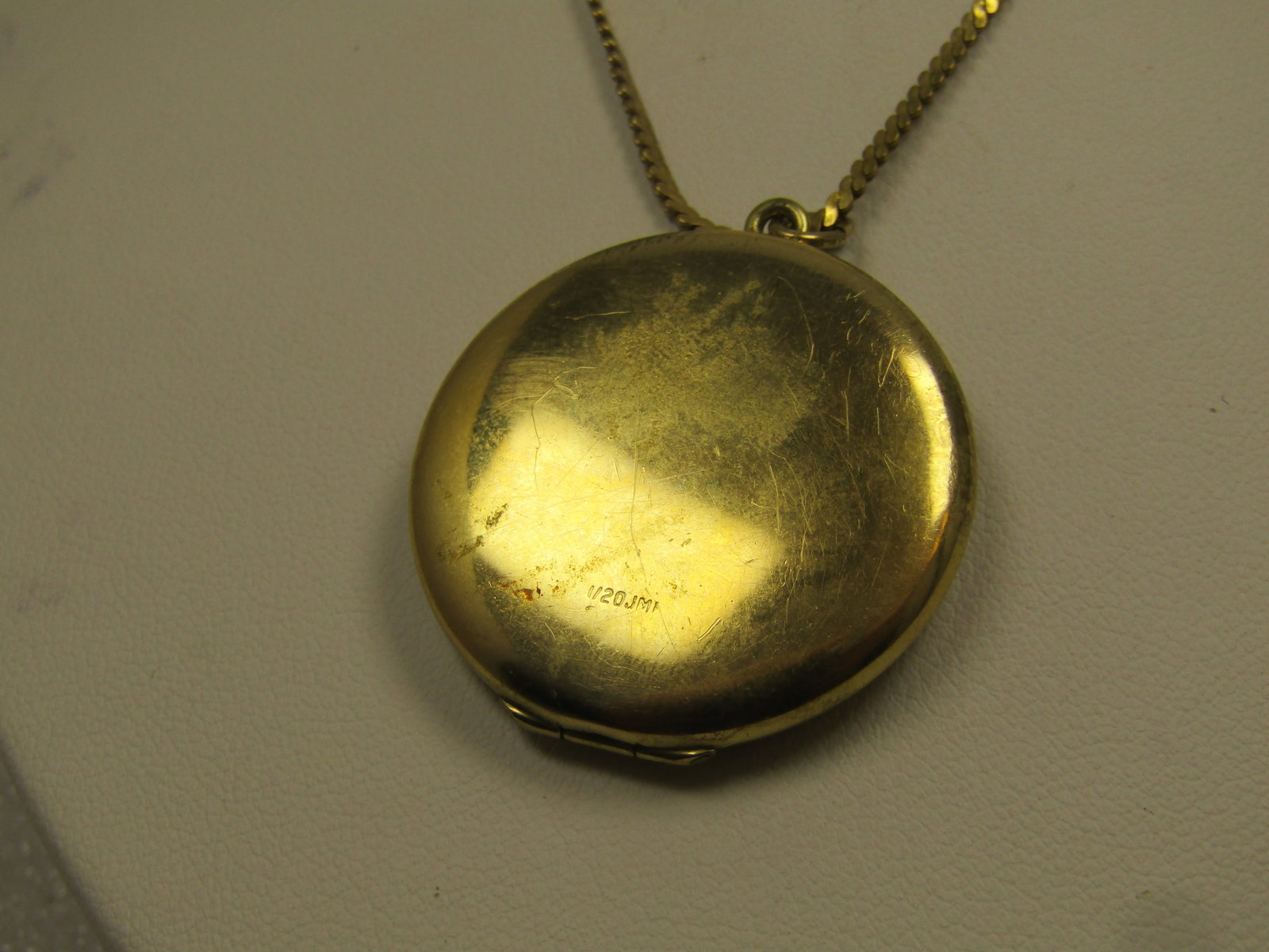 Vintage 14kt G.F. Floral Locket Necklace, 24". Signed JMI, 1950's-1960's - 5