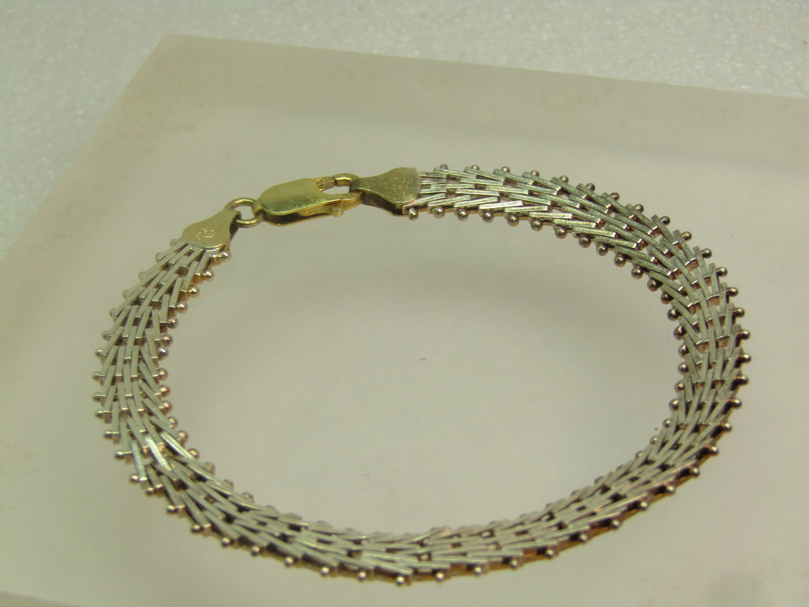 Vintage Sterling Vermeil Woven Bracelet, 8", 1980's-1990's, Two-Tone - 2