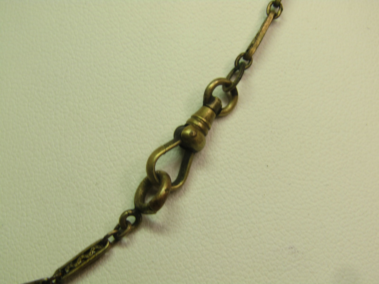 Antique 14kt G.F. Filigree Link Watch Chain, 14" 1800's-1910's, Signed - 4