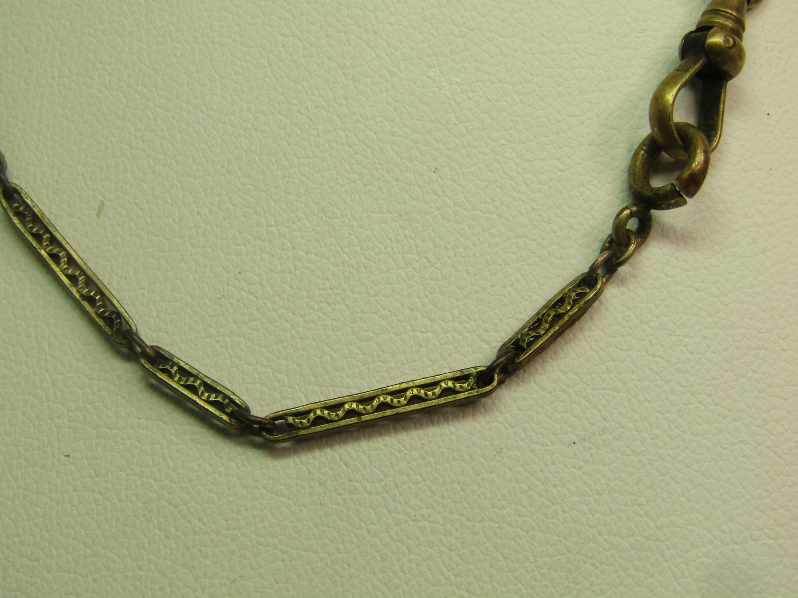 Antique 14kt G.F. Filigree Link Watch Chain, 14" 1800's-1910's, Signed - 5