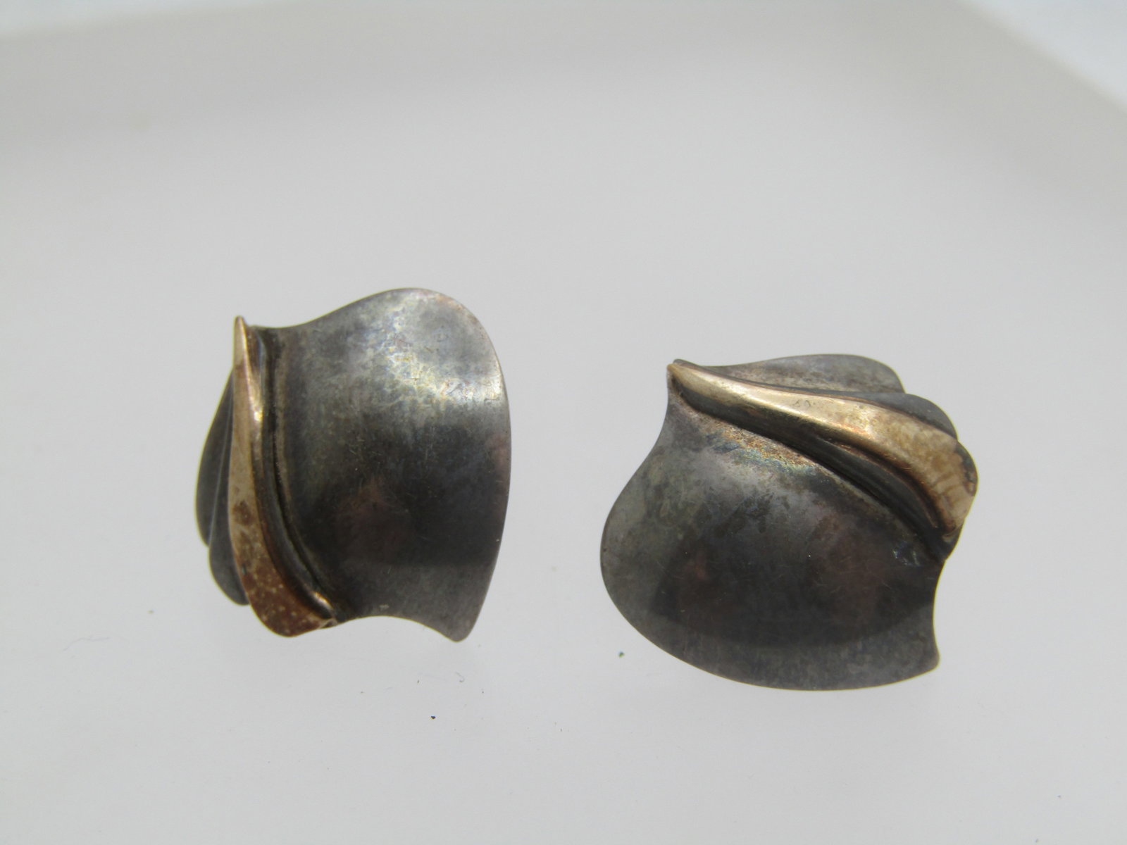 Vintage Sterling & Vermeil Earrings, Pierced, 1970's - 3