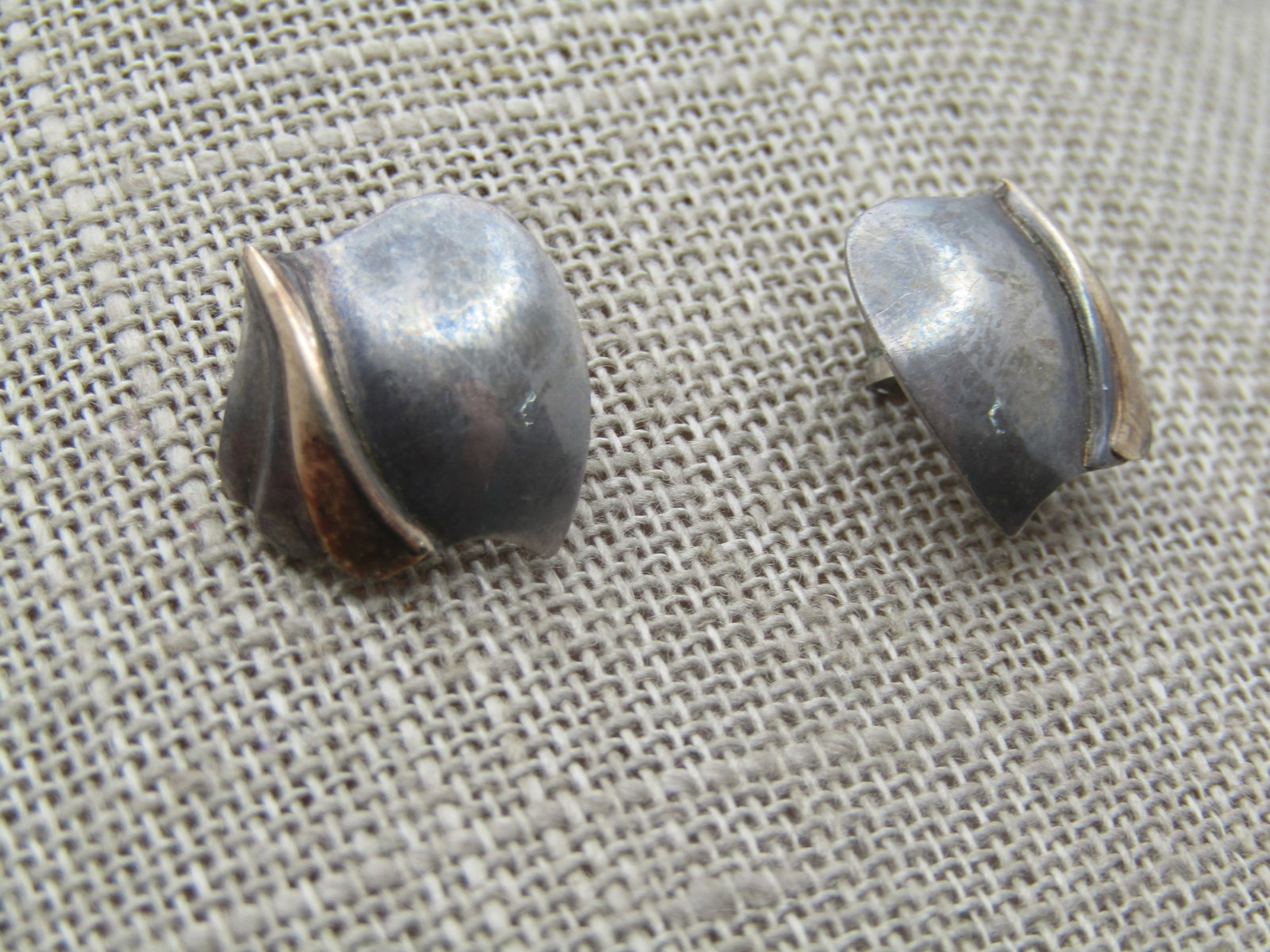 Vintage Sterling & Vermeil Earrings, Pierced, 1970's - 4