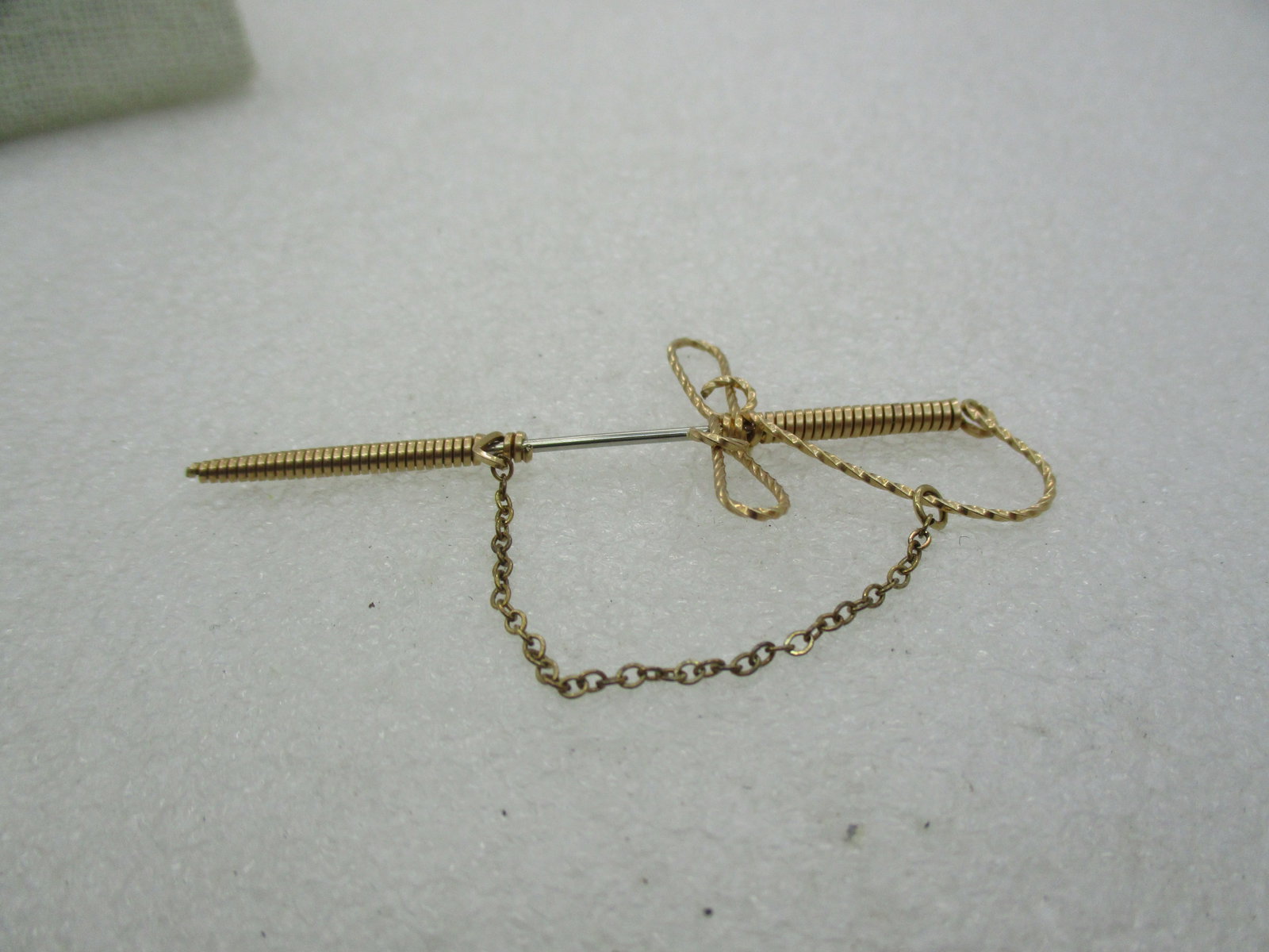 Vintage 10kt G.F. Hand Made Sword Stick PIn, Wrapped design.2.75" - 4
