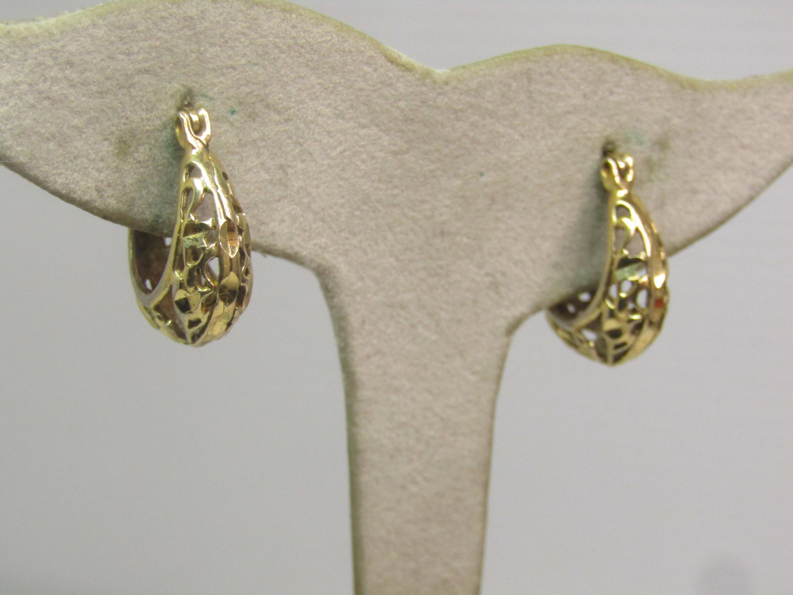 Sterling Vermeil Open Scrolled Hoop Earrings, Pierced, Turkey, 1980's. (1 of 6)