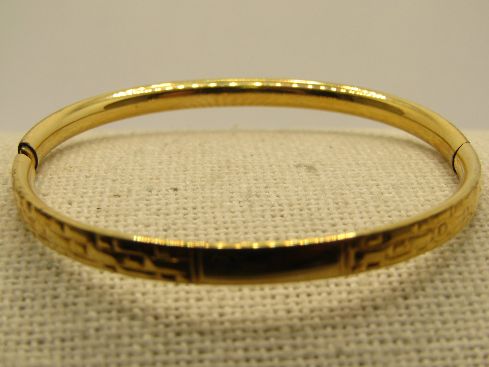1/20 12KT Kiddie Kraft Bangle Bracelet, 5", Slide Opening, Locking Clasp, 3.5mm 1950's - 4