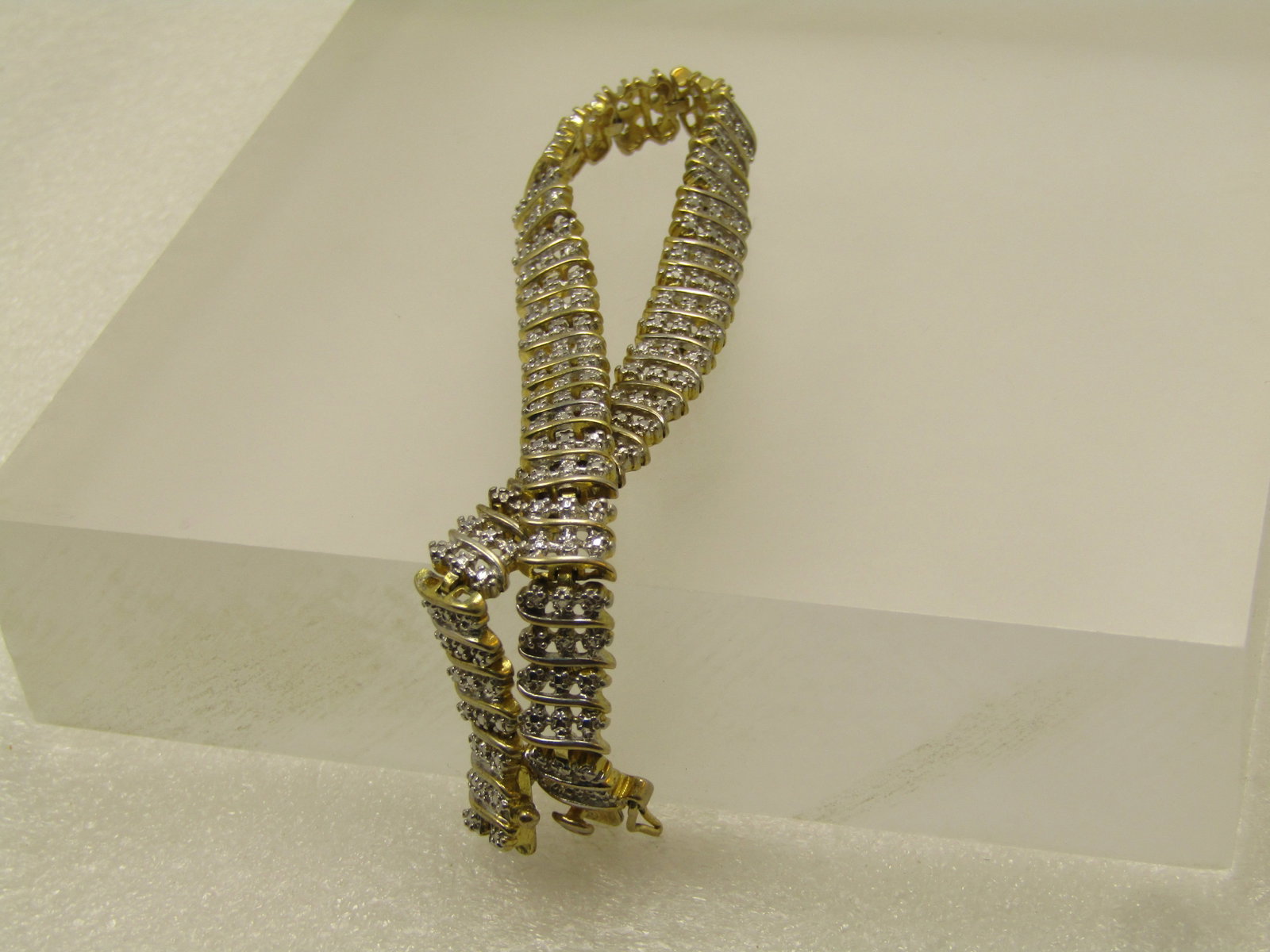 Vintage Sterling Vermeil Illusion Bracelet, 7.5", Signed, 1980's-1990's - 2