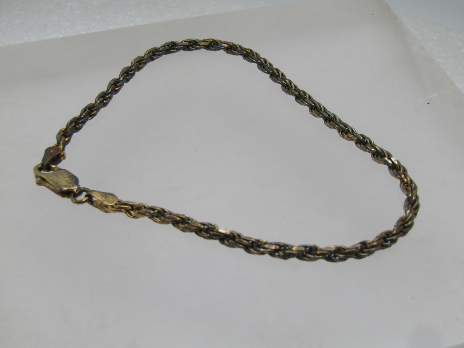Vintage Sterling Vermeil Rope Bracelet, 8", Unisex, 1980's, Signed - 4