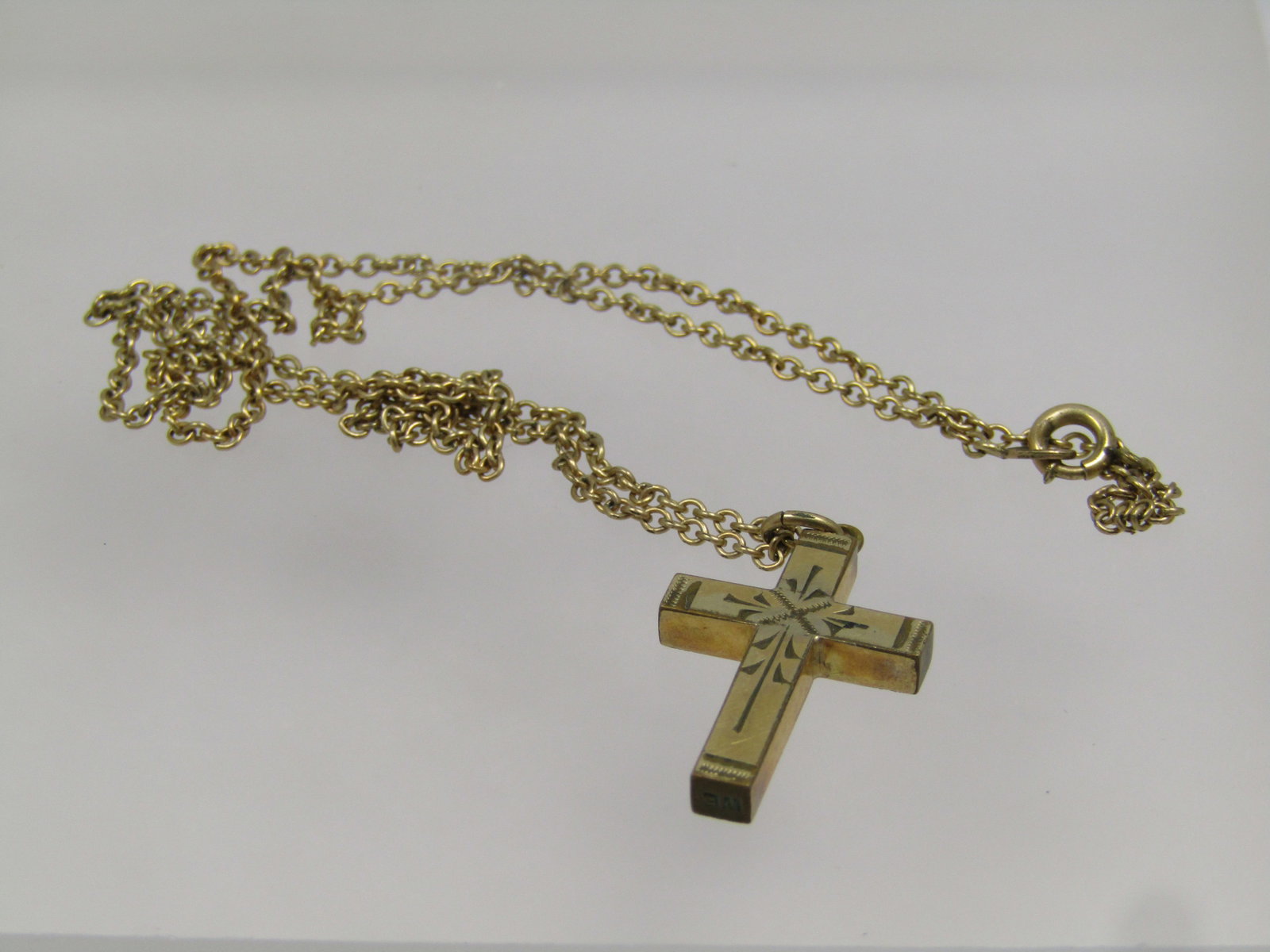 Vintage 12kt G.F. Cross Necklace, 18", Signed Luster, 1930's-1940's - 3