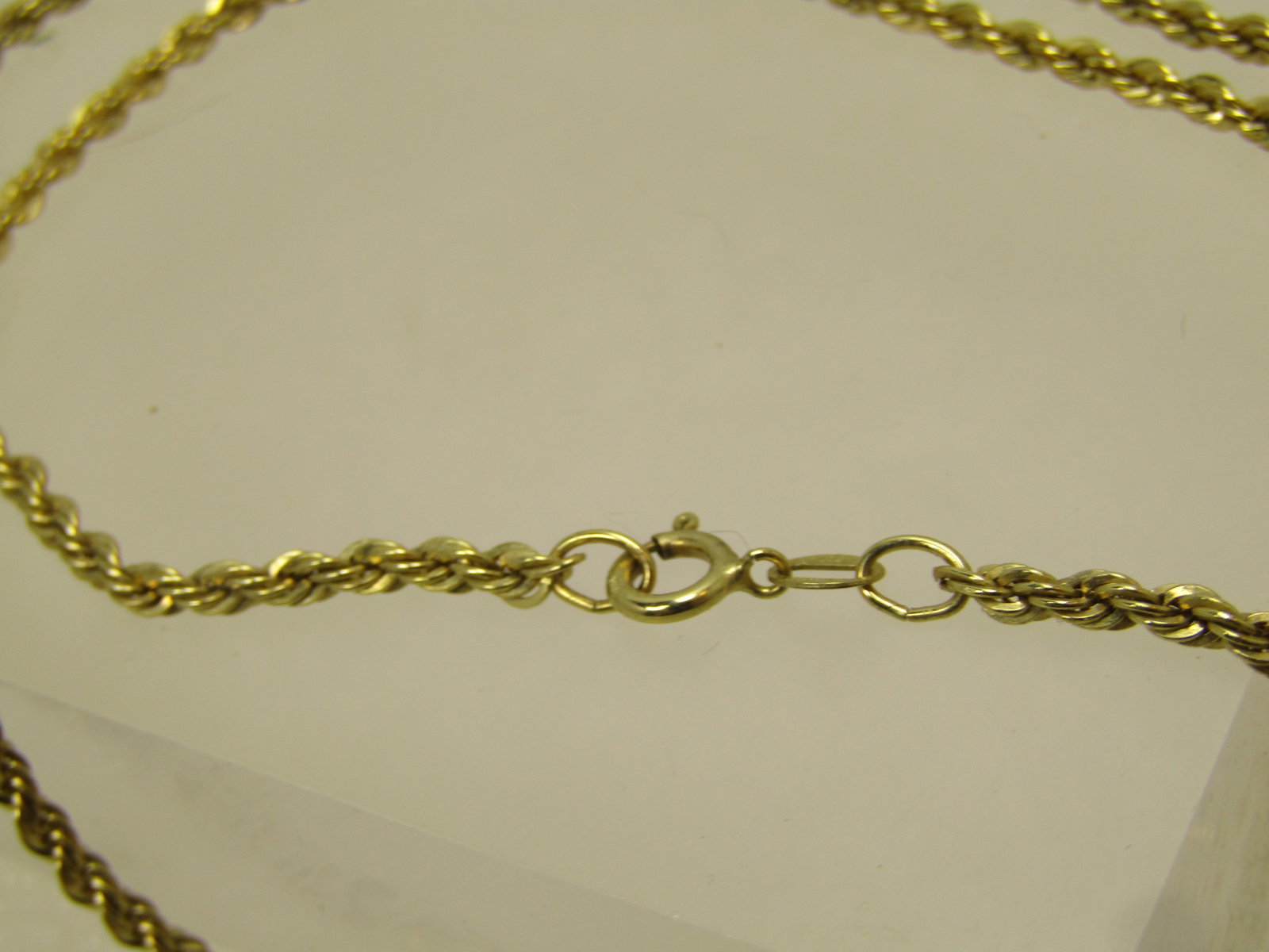 Vintage Sterling Vermeil Green Stone Necklace, Danecraft, Vermeil, 24" 1980's-1990's - 4