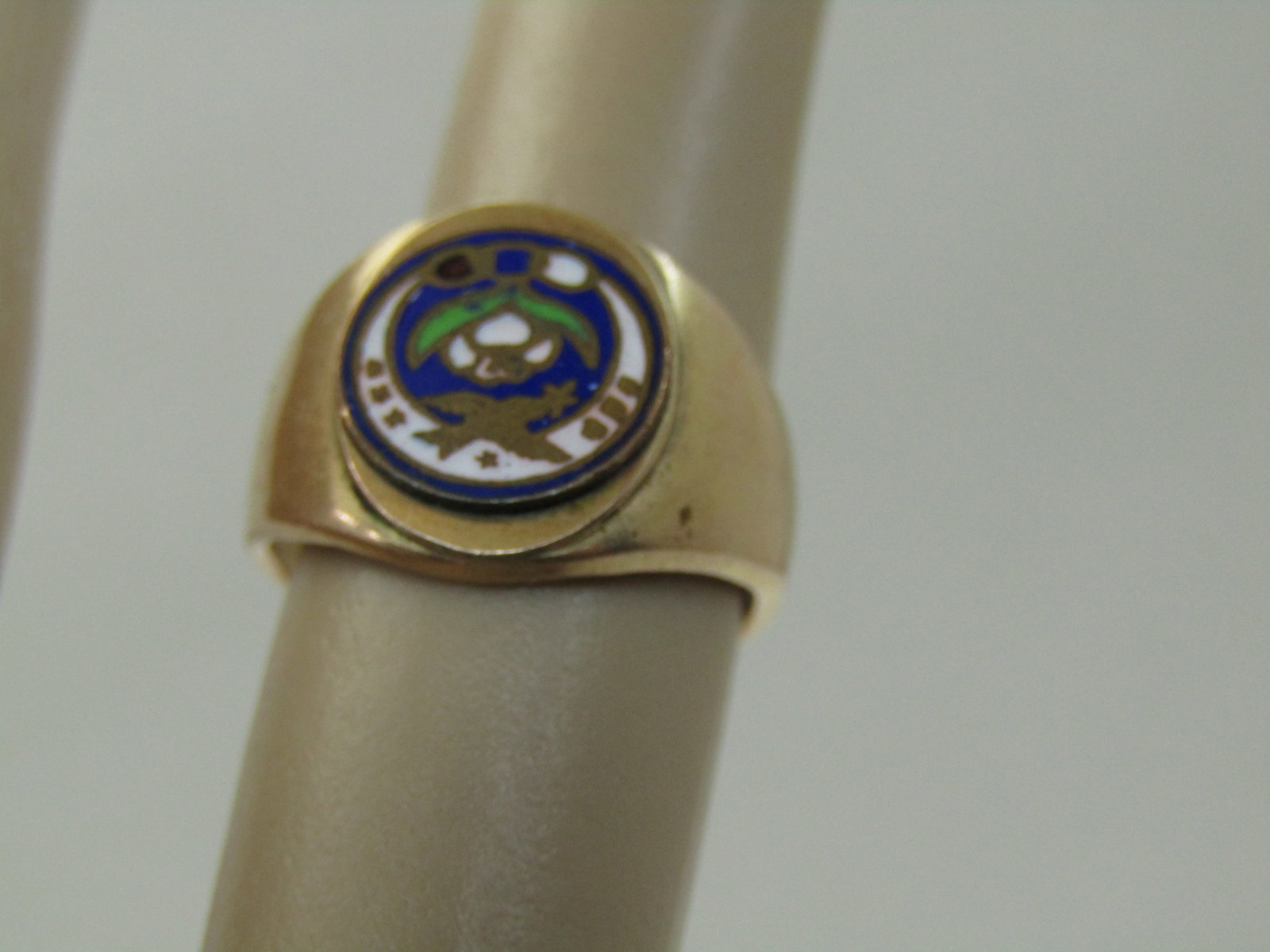 Vintage 10kt G.F. Daughters of Rebekah Enameled Ring, Sz. 2.5, 3.20 gr. - 2