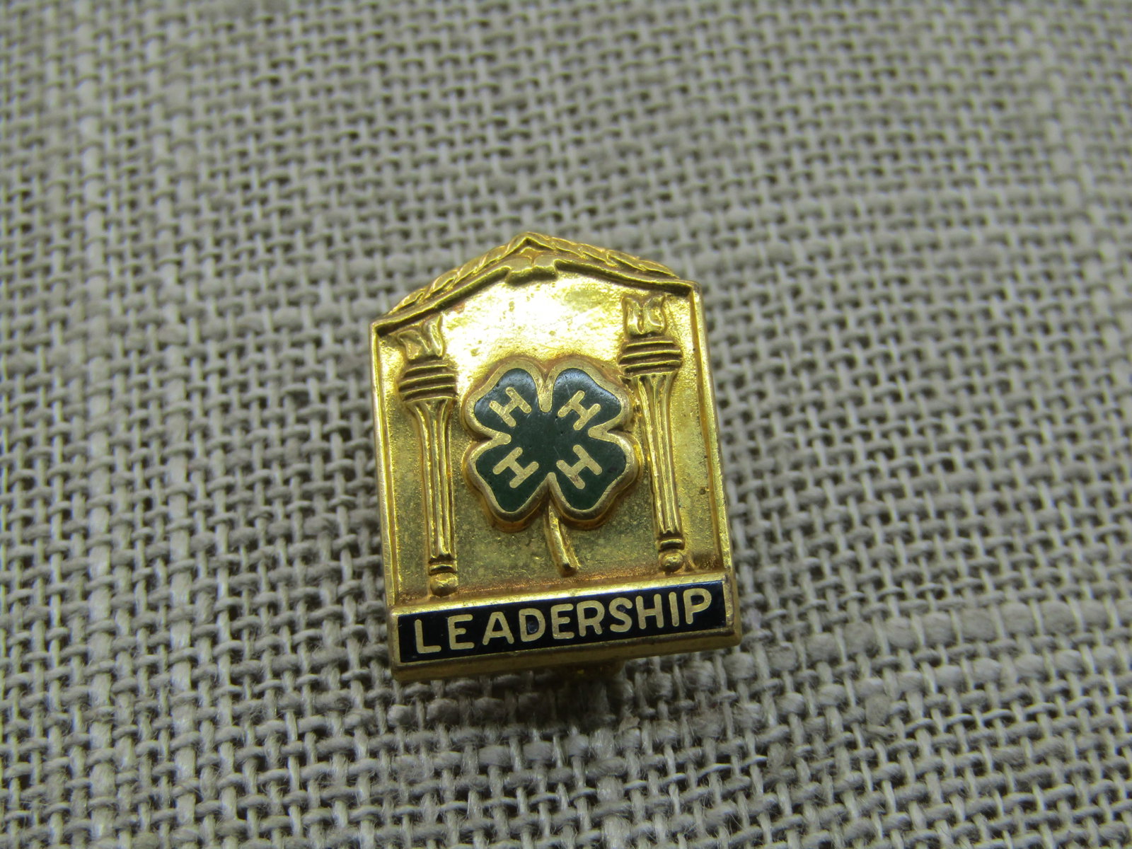 Vintage 4 H Leadership Brooch, Enameled, 1/20 10kt G.F. Sears Roebuck Award - 5