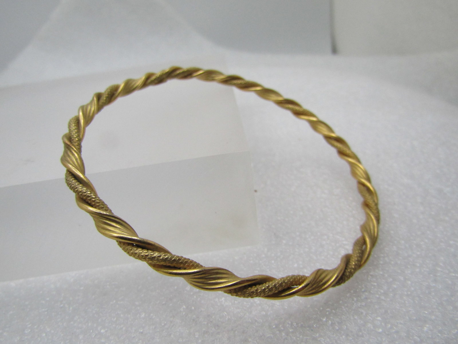 Vintage Gold Plated Bangle Bracelet, Twisted, 7.75", 1970's-1980's - 4