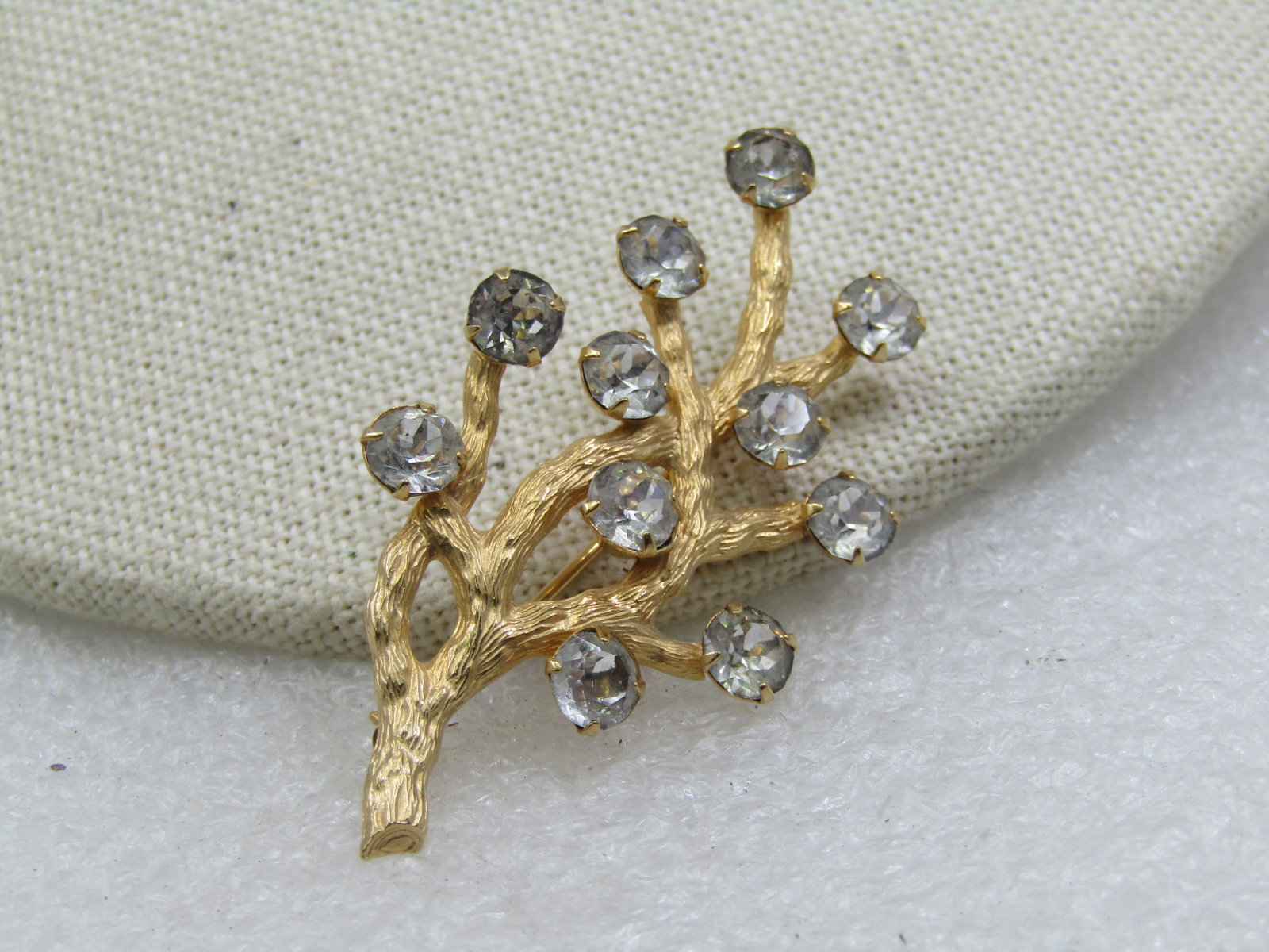 Vintage 12kt G.F. Van Dell Rhinestone Branch Brooch, 1960's-1970's - 4