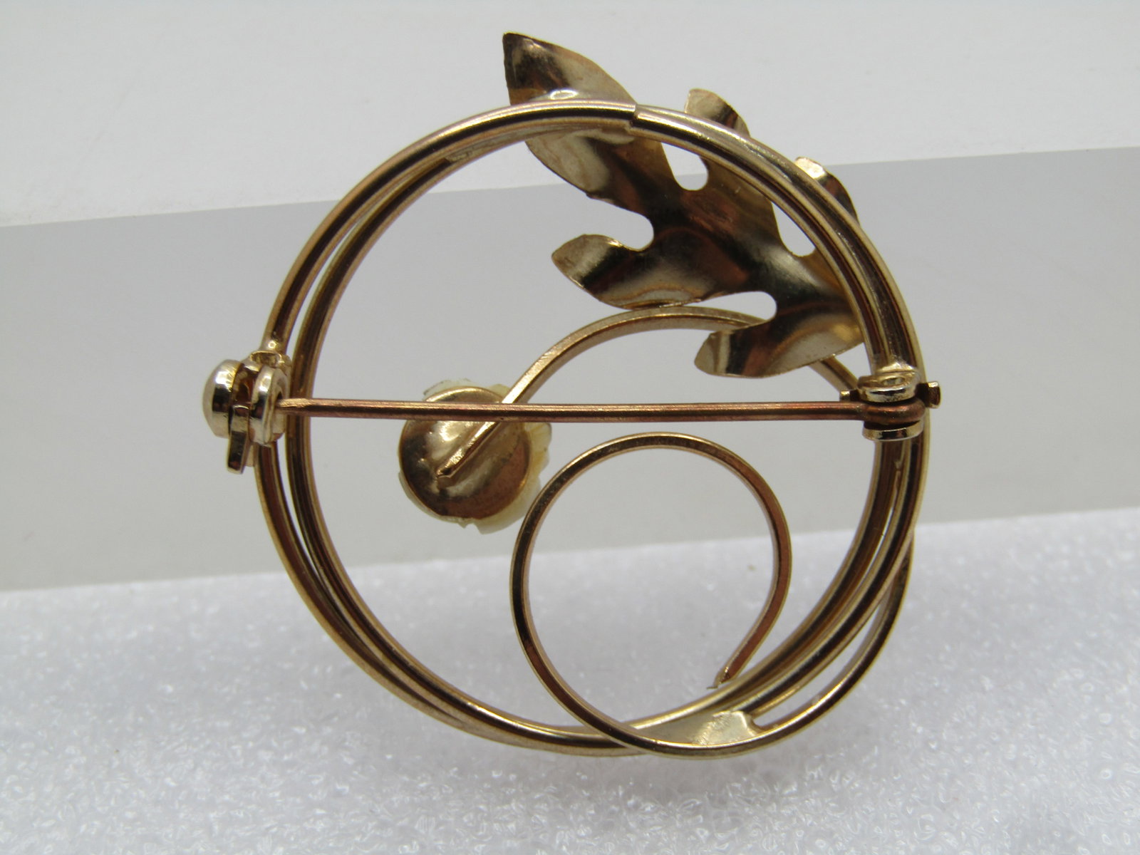 Vintage Spiral Carved Rose Brooch,10kt G.F., 1960's-1970's - 2