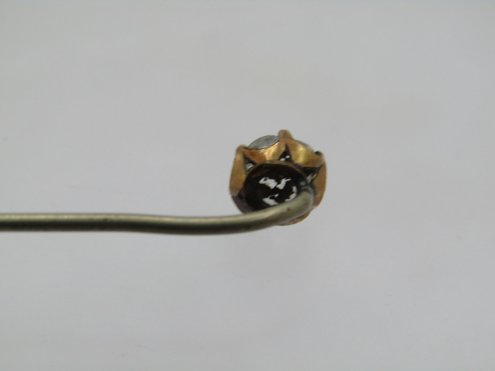 Antique 10kt G.F. Old Cut Paste Stick Pin, Late 1800's, 3" - 3