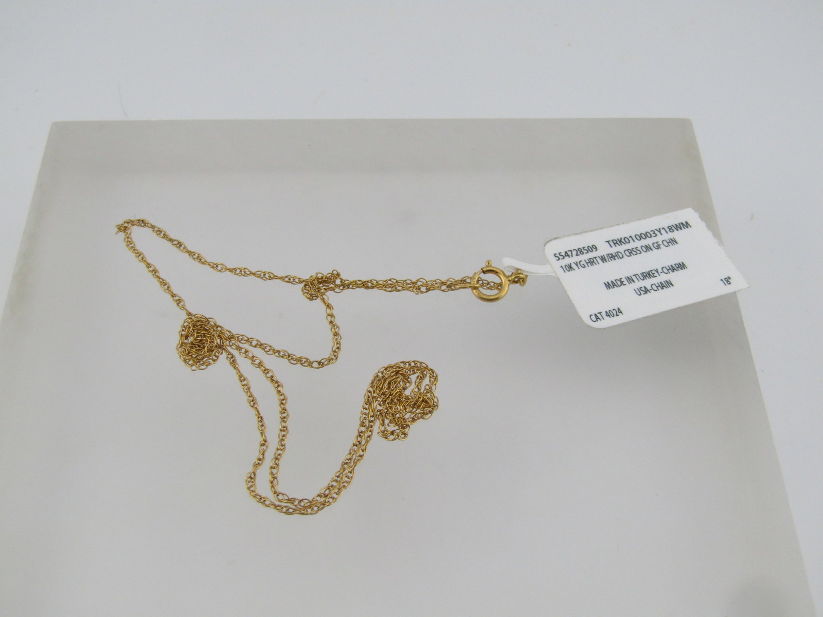 1/20 14kt Gold Filled Chain, 18", Signed RL, 2000's - 2