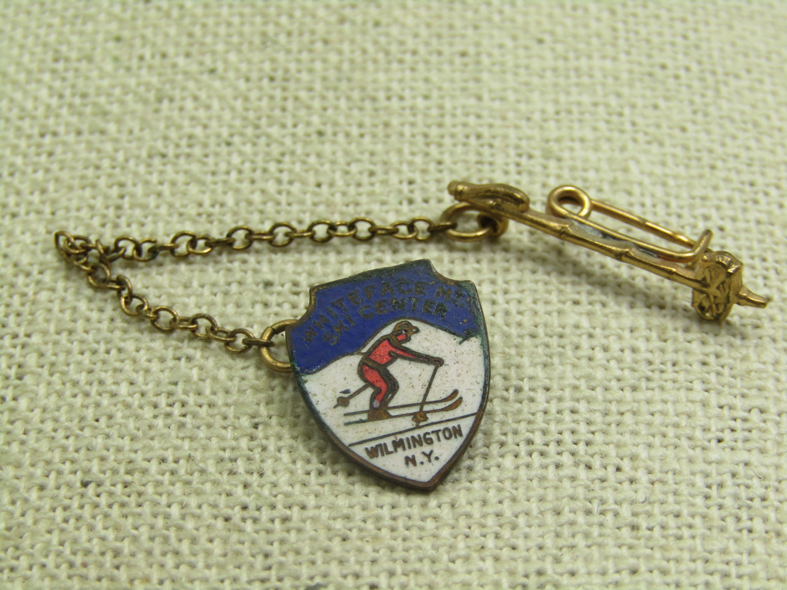 Vintage Enameled Pin, Whiteface Mt Ski Resort, , NY - 4