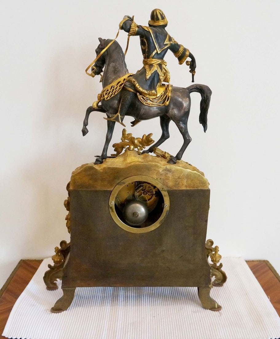 France bronze gilded clock with arab early 19th century - 3