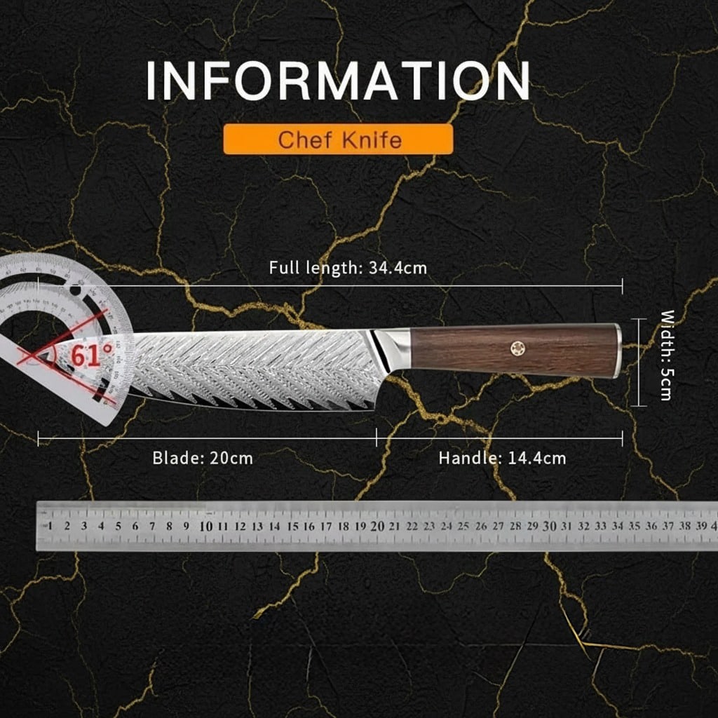 13.5" Professional Chef Knife 67-Layer Damascus Steel Kitchen Cutlery - 2