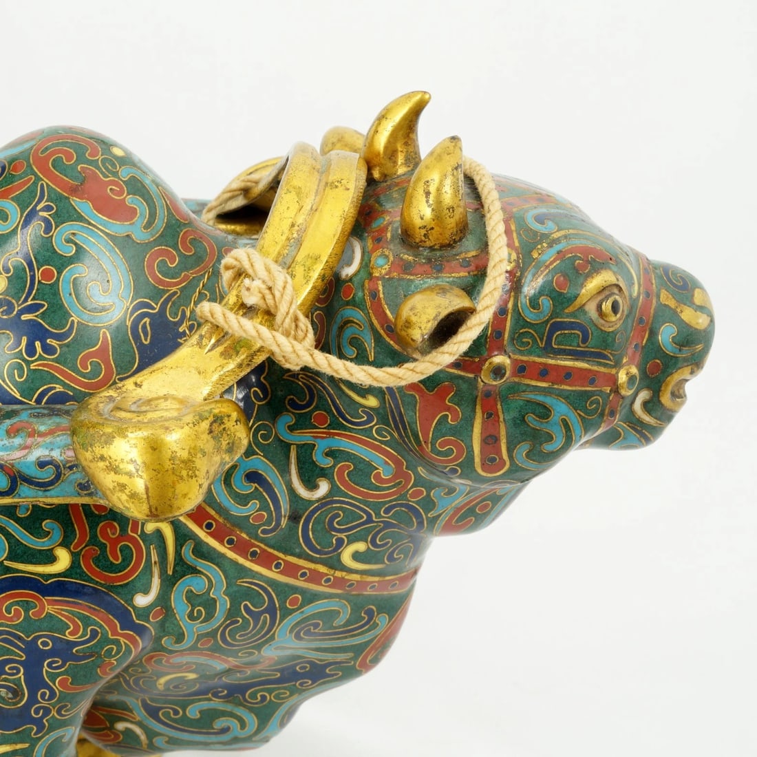 Large Chinese Cloisonne Ox Drawn Cart - 7