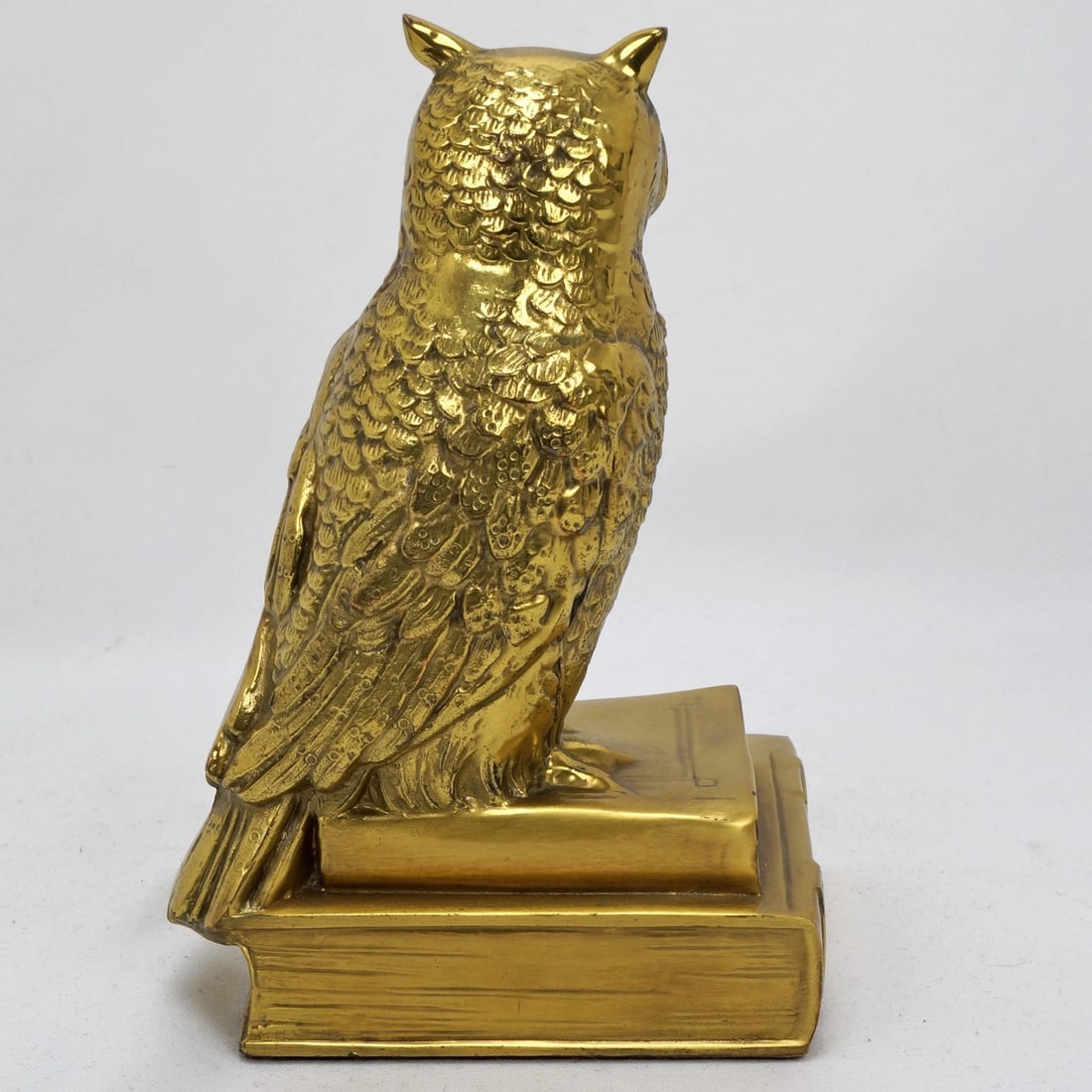 Single Mid Century Cast Brass Owl Bookend PM Craftsman - 4