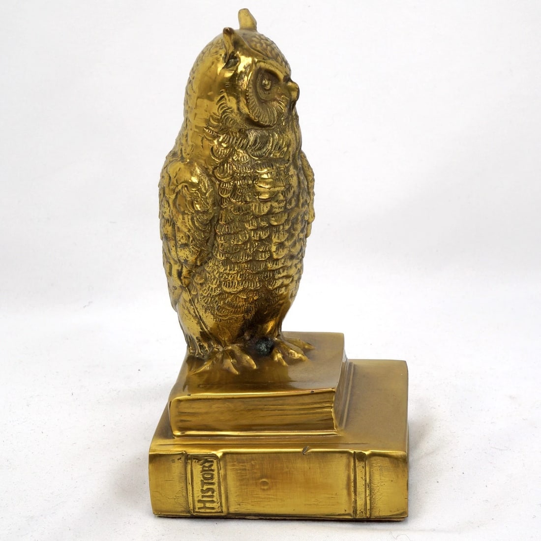 Single Mid Century Cast Brass Owl Bookend PM Craftsman - 5