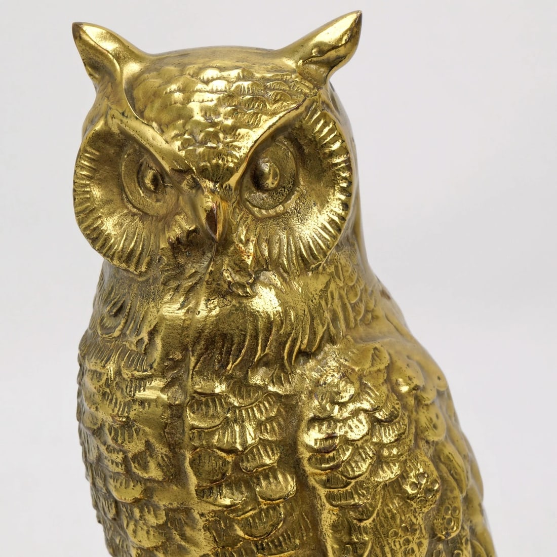 Single Mid Century Cast Brass Owl Bookend PM Craftsman - 6