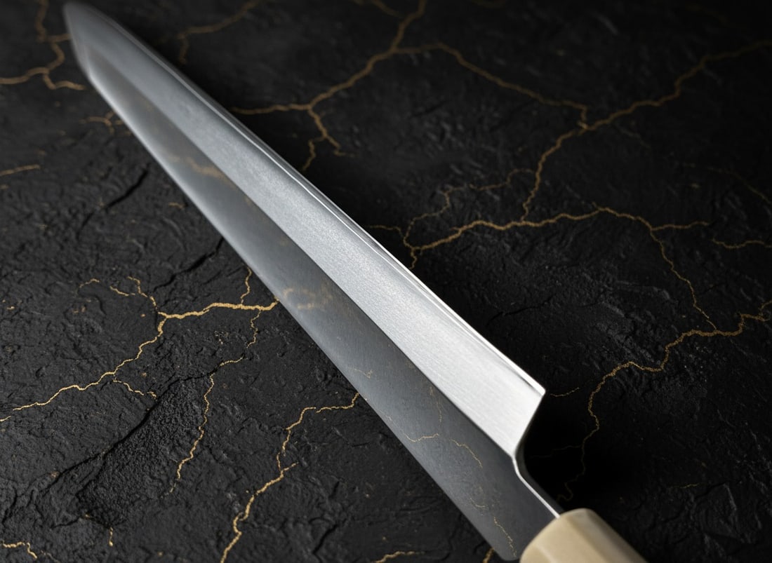 300mm Japanese Sashimi Sushi Knife Wa Ebony Handle Buffalo Horn 12in Blade - 7