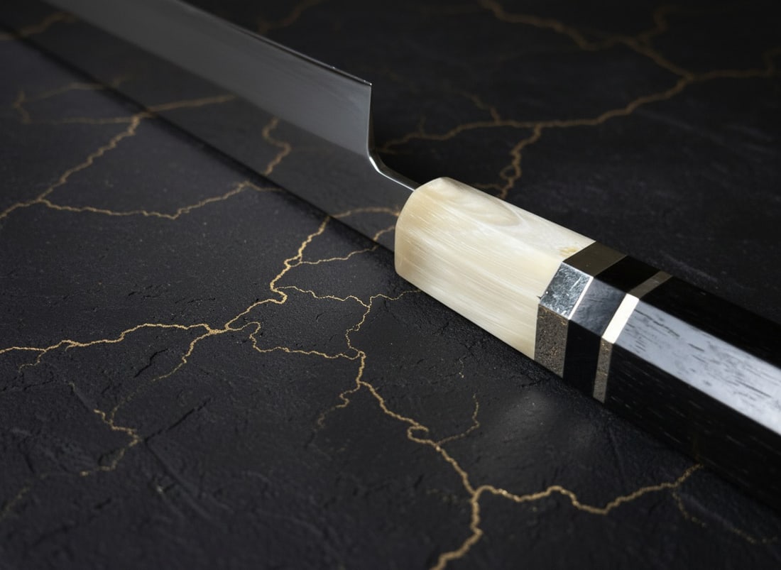 300mm Japanese Sashimi Sushi Knife Wa Ebony Handle Buffalo Horn 12in Blade - 9