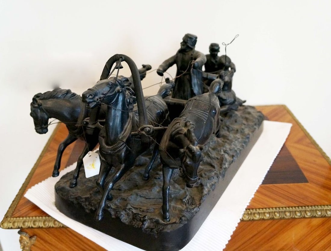 Russia The sculptural group "Troika in winter" Naps Yevgeniy Ivanovich Kasli iron foundry 1972s - 2