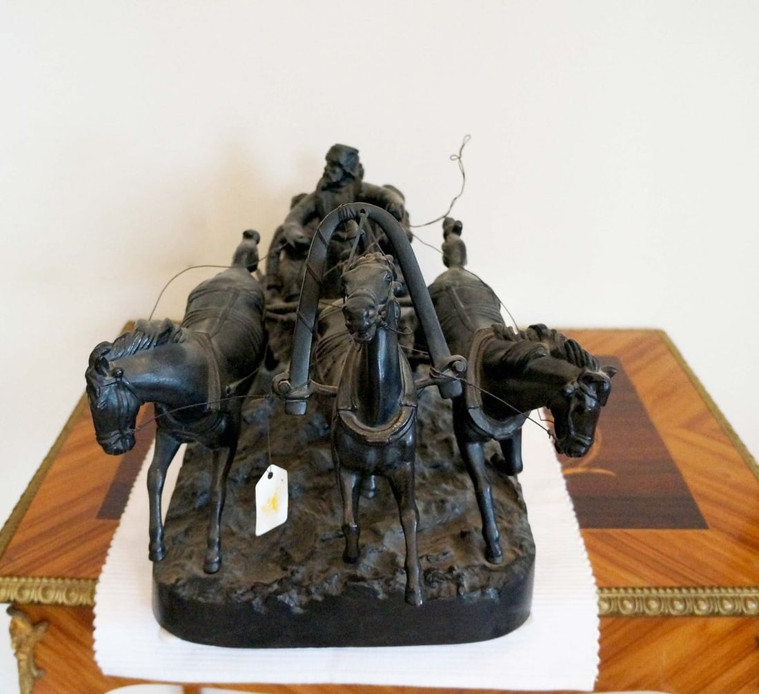 Russia The sculptural group "Troika in winter" Naps Yevgeniy Ivanovich Kasli iron foundry 1972s - 3