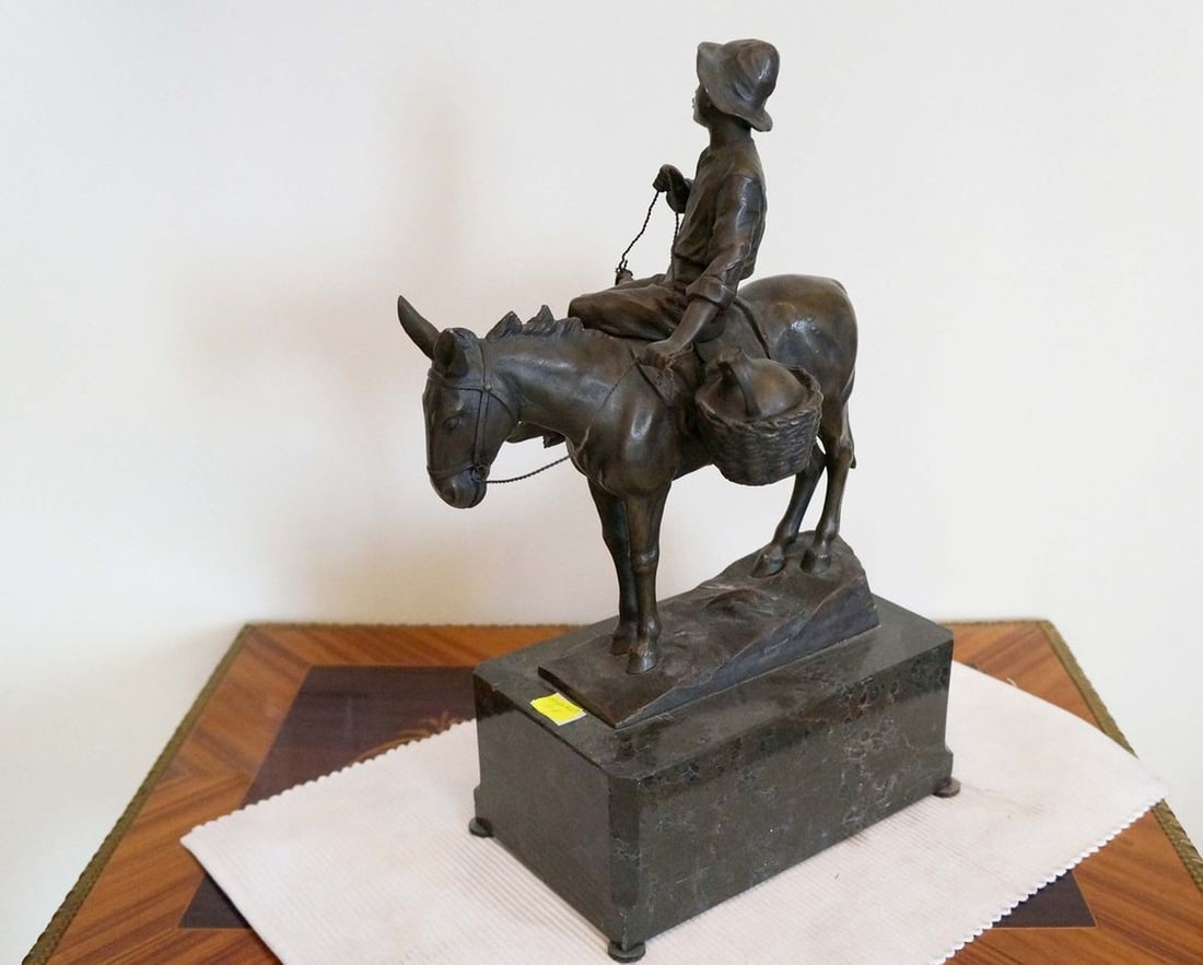 France sculpture Boy with a donkey Julius Paul Schmidt-Felling late 19th century - 4
