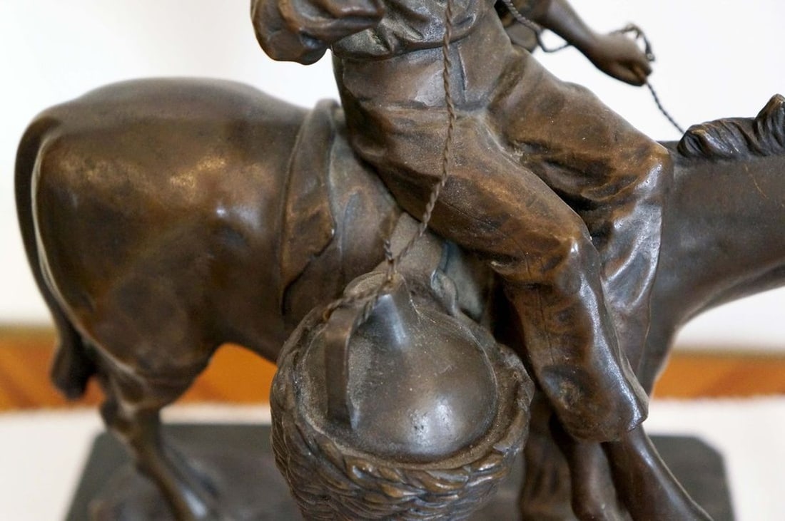 France sculpture Boy with a donkey Julius Paul Schmidt-Felling late 19th century - 8