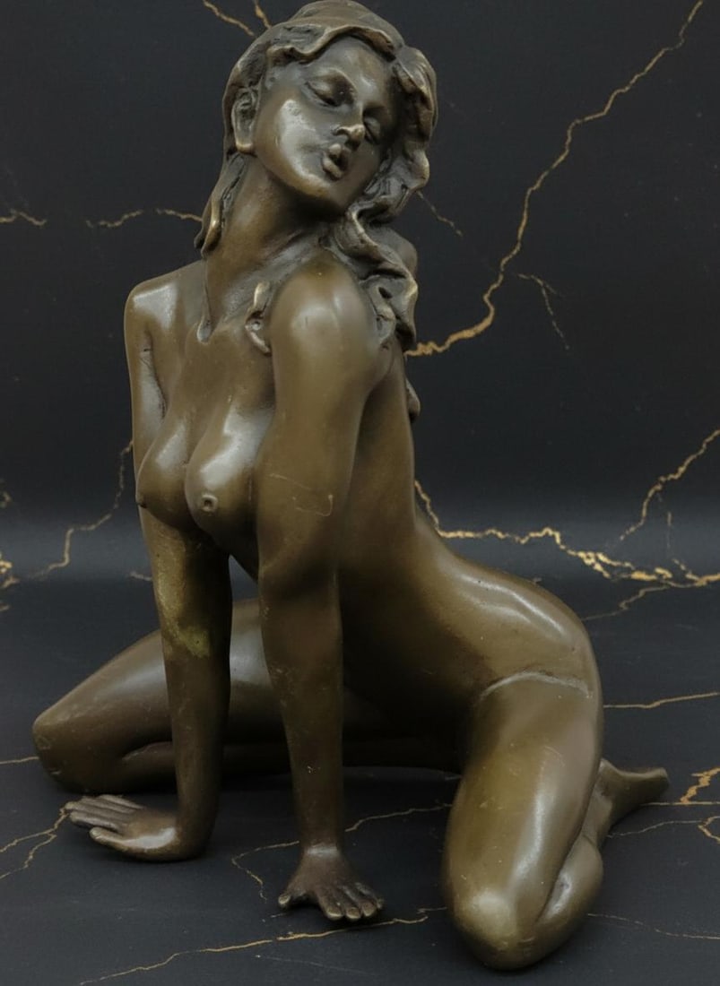 Olaf Odegard Signed Female Nude Torso Bronze Sculpture, Abstract Modern Art Decor - 2