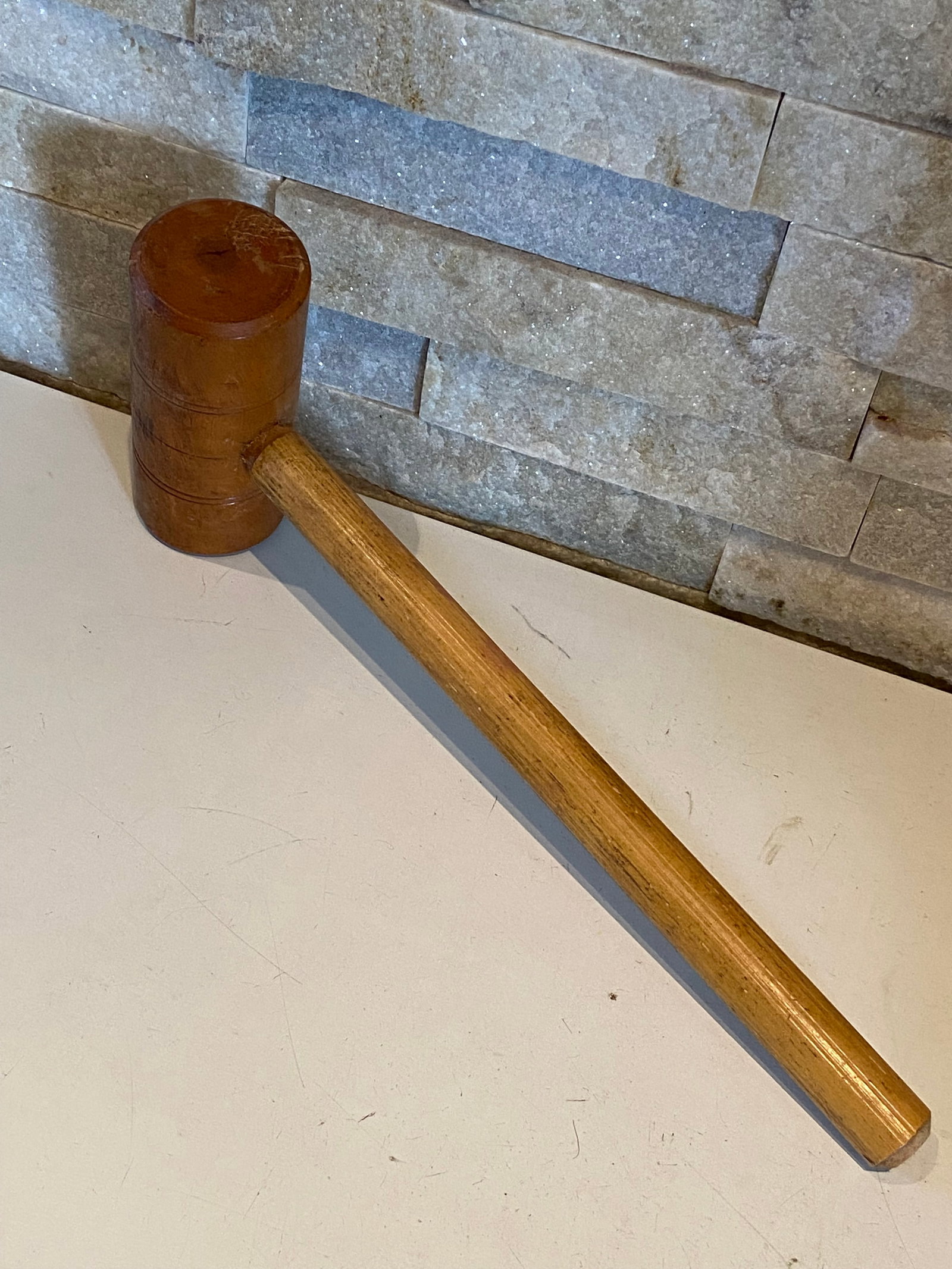 Vintage London Croquet Wood Mallet Hammer, Pounding Mallet Wood Hammer, Rustic Farmhouse Decor Use - 2