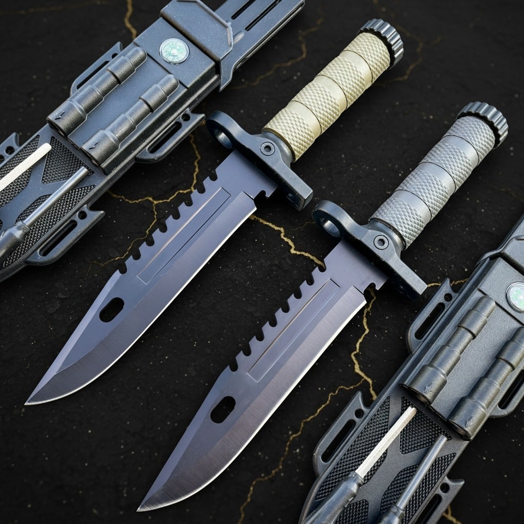 12.5" Survival Fixed Blade Knife Tactical Hunting Tool w/ Fire Starter Kit (1 of 12)