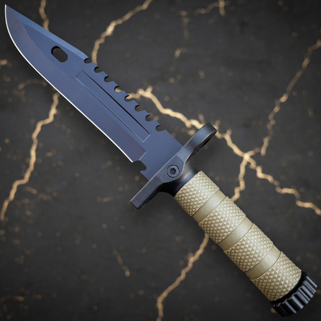 12.5" Survival Fixed Blade Knife Tactical Hunting Tool w/ Fire Starter Kit - 9