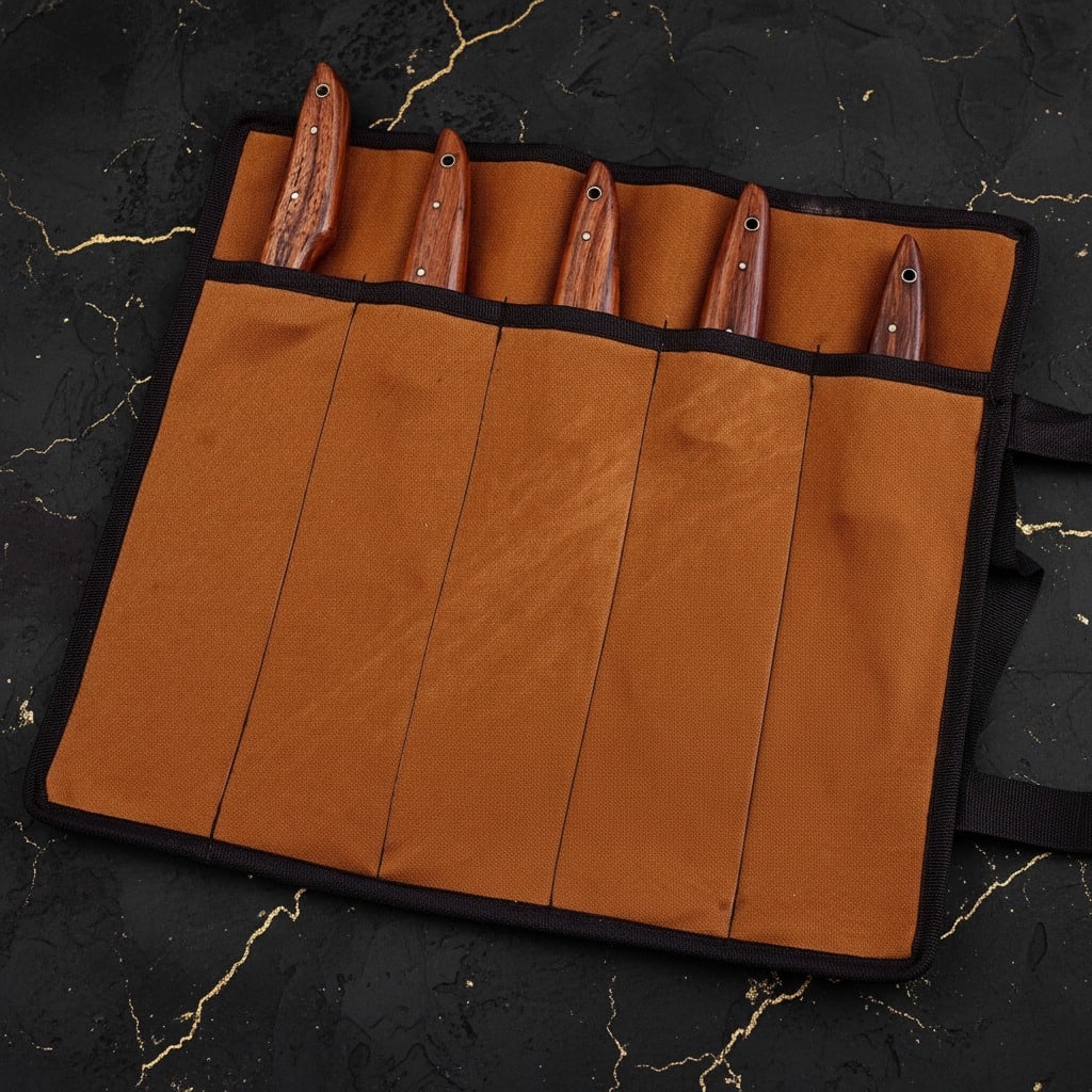 Artisan Hand-Forged Damascus Steel Chef Kitchen Knife Set Professional - 4