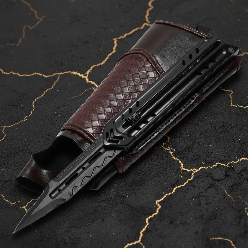 9" Secret Retractable Arm Dagger Stealth Combat Weapon Prop Tool: Title:9" Secret Retractable Arm Dagger Stealth Combat Weapon Prop Tool Description:This Assassin's Black Hidden Blade is a replica inspired by the Assassin's Creed series, designed for collectors and 